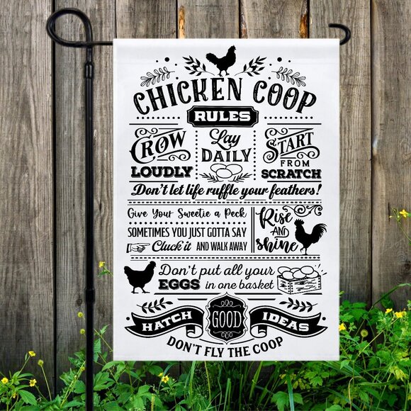 Chicken Lady / Coop Yard Sign Flag Humor 12 x 18 - Choose 1 of 3 - Picture 3 of 3